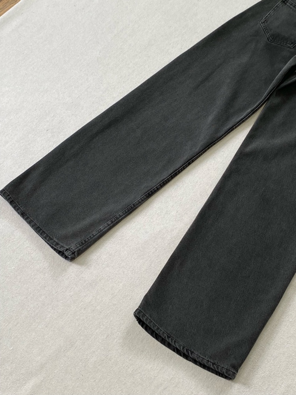 Motel Rocks Low Rise Parallel Jeans In Washed Black Grey - Picture 12 of 14